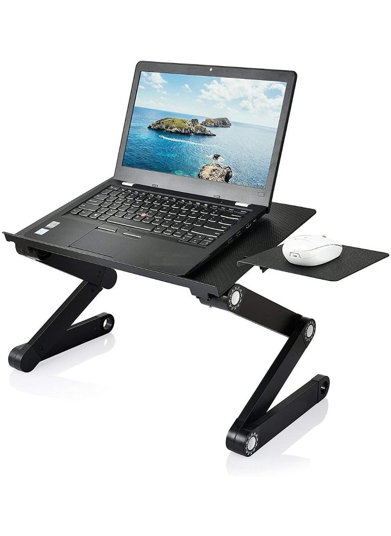 Adjustable Foldable Laptop & Tablet Stand with Dual Cooling Fans – Aluminum Ergonomic Design, Compatible with All Devices
