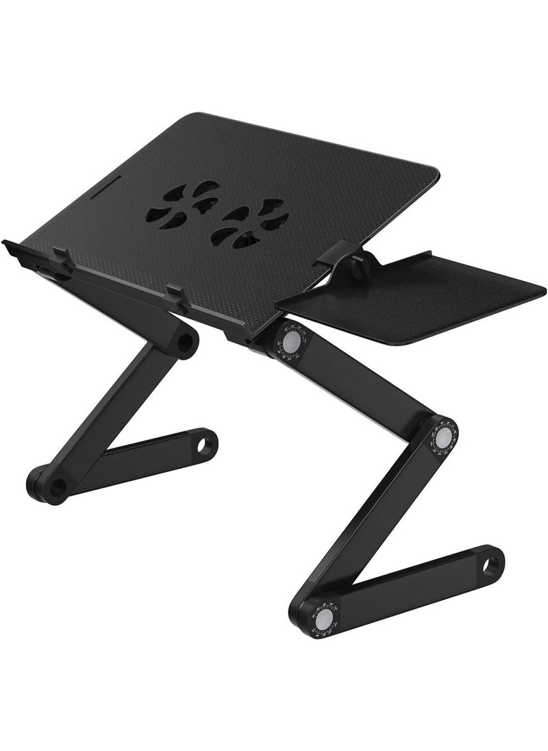 Adjustable Foldable Laptop & Tablet Stand with Dual Cooling Fans – Aluminum Ergonomic Design, Compatible with All Devices