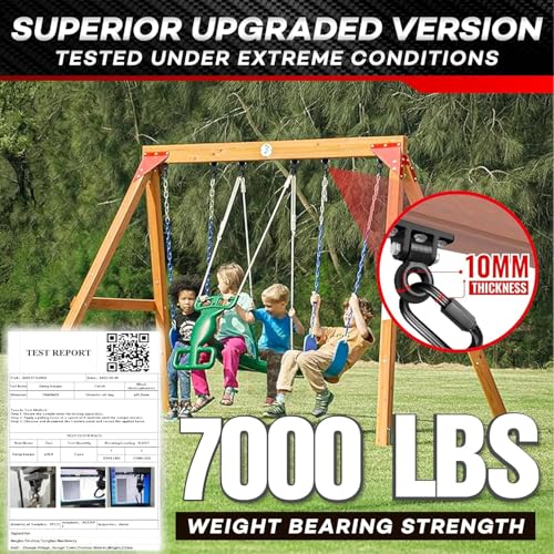 X-CUIRASS [Premium] Swing Hanger, Heavy Duty 10MM Solid Swing Set Hardware, Swing Hooks Screws Bolts with Quick Link, Swing Set Bracket for Porch, Playground, Concrete, Wooden - Image 2