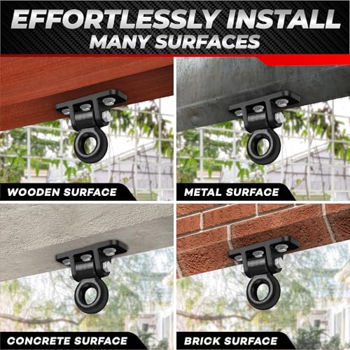 X-CUIRASS [Premium] Swing Hanger, Heavy Duty 10MM Solid Swing Set Hardware, Swing Hooks Screws Bolts with Quick Link, Swing Set Bracket for Porch, Playground, Concrete, Wooden - Image 5