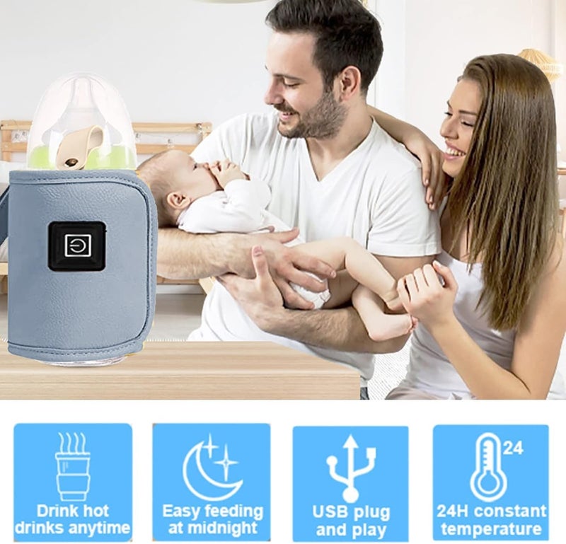 SHOPECOM سخان حليب الأطفال، حقيبة تسخين الحليب USB 3 مستويات للتحكم في درجة الحرارة، حقيبة إلكترونية محمولة لحليب الثدي للاستخدام الداخلي والخارجي (1) - Image 3
