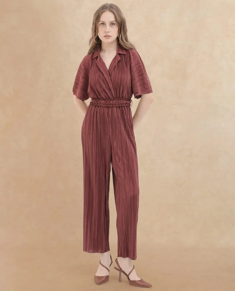 ريريزم Women's Summer Soiree Pleated Jumpsuit With Belt