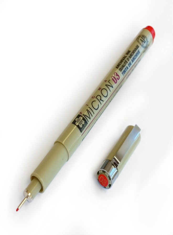 Sakura Pigma Micron - Pigment Fineliners - 0.3mm - Red [Pack of 3]