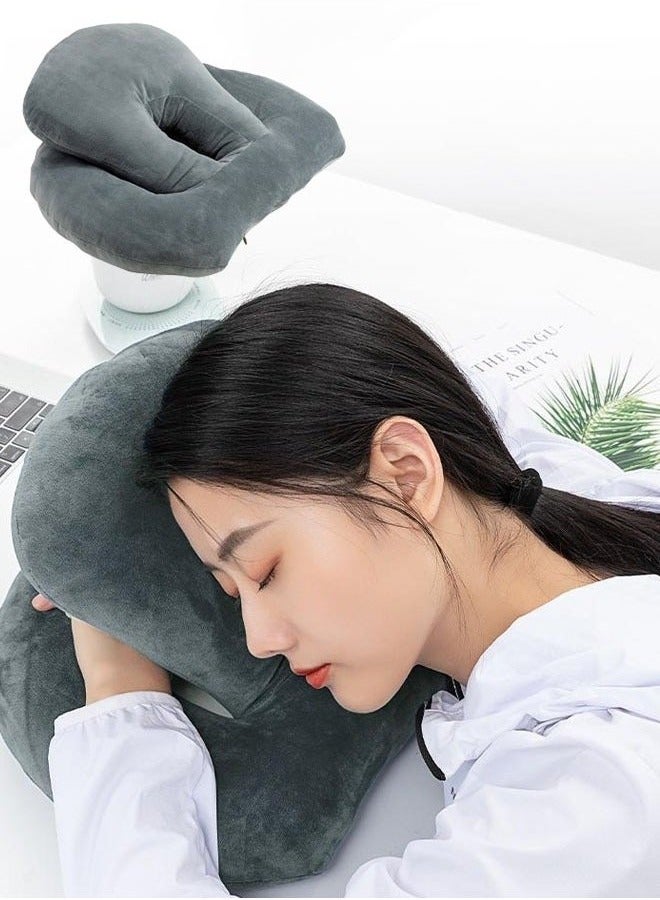 Nap Sleeping Pillow for Desk,Plush PP Cotton Fil with Waist Support, Face Down Pillow for Office, Library, Student Rest & Travel Use - Image 5