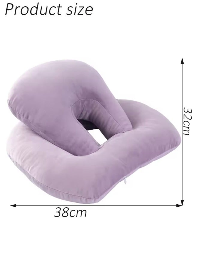 Nap Sleeping Pillow for Desk,Plush PP Cotton Fil with Waist Support, Face Down Pillow for Office, Library, Student Rest & Travel Use - Image 2