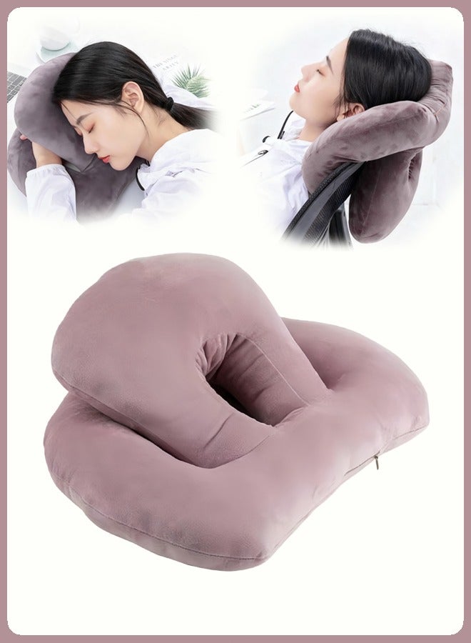 Nap Sleeping Pillow for Desk,Plush PP Cotton Fil with Waist Support, Face Down Pillow for Office, Library, Student Rest & Travel Use - Image 1