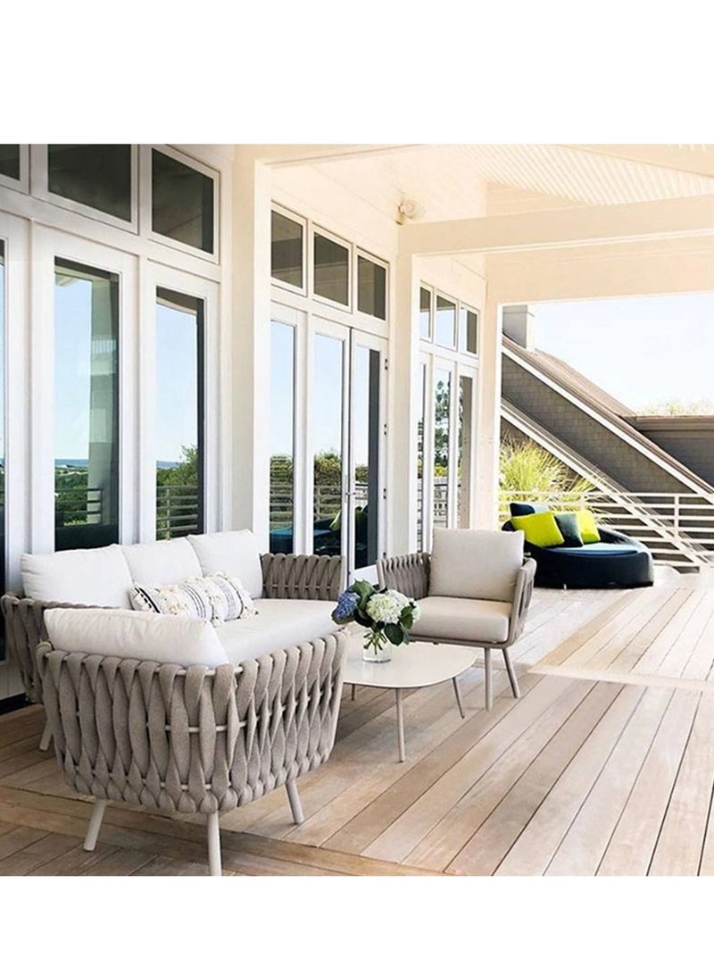 73Hours Stylish Weather-Resistant Outdoor Garden Rope Design Sofa Set - Image 1