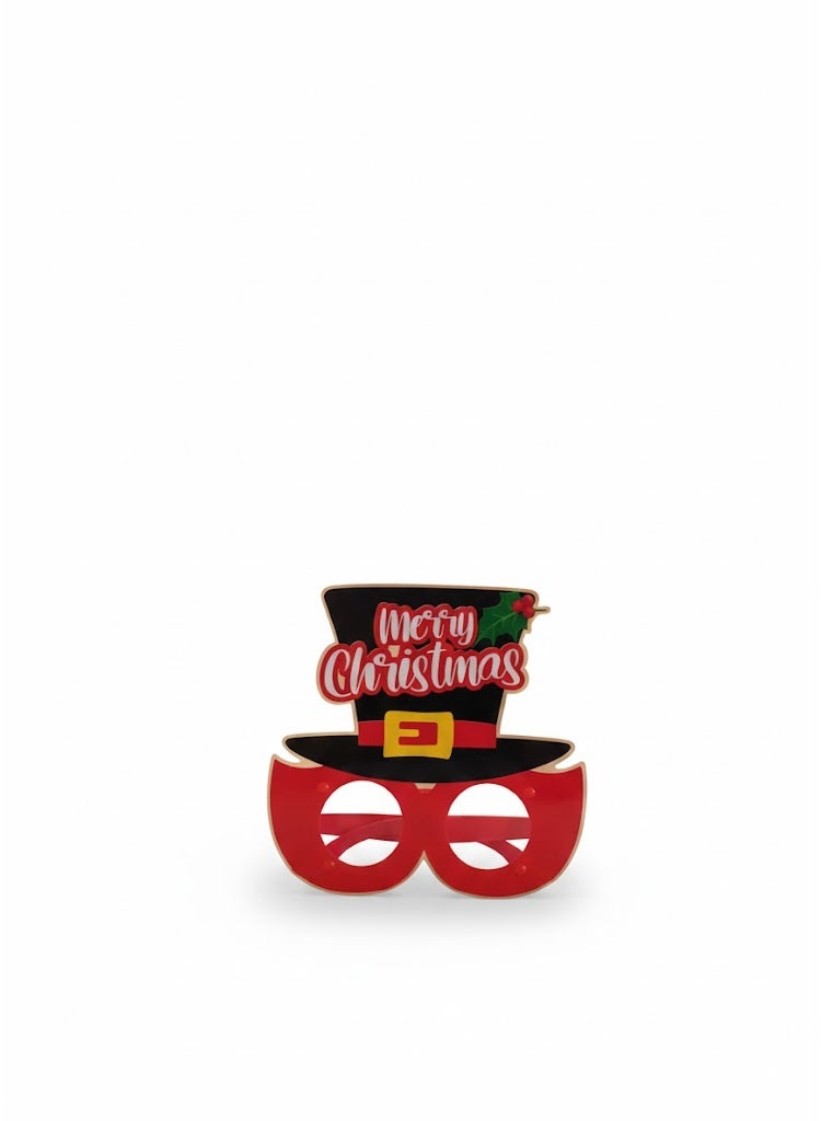 Christmas Glasses with Christmas Hat Frame - Fun Christmas Party Accessory