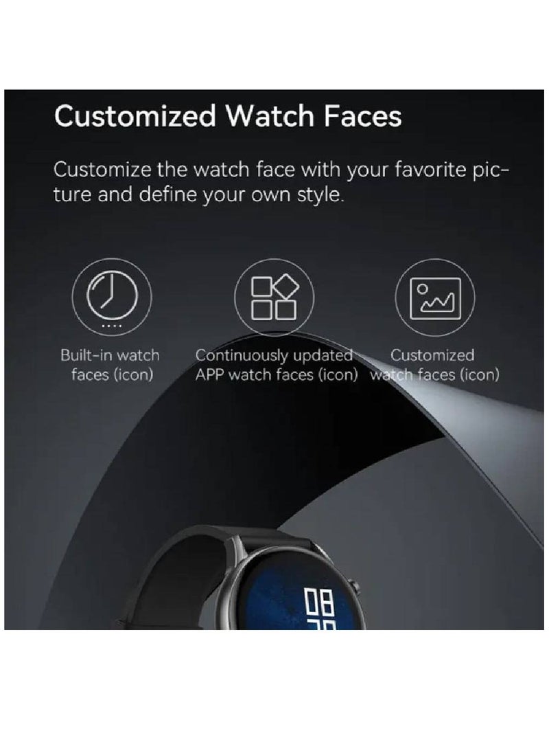 miYou RT2 HD Screen Heart Rate Monitor 12 Sport Models IP68 Waterproof Bluetooth Calling Smartwatch Black  - Image 3