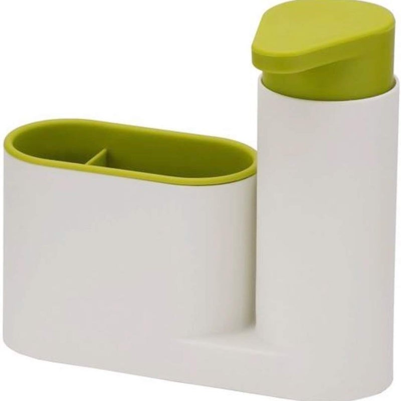 Home White & Green Sink Organizer Plastic Kitchen Caddy for Sponge, Scrubber & Dishwashing Accessories - Image 1