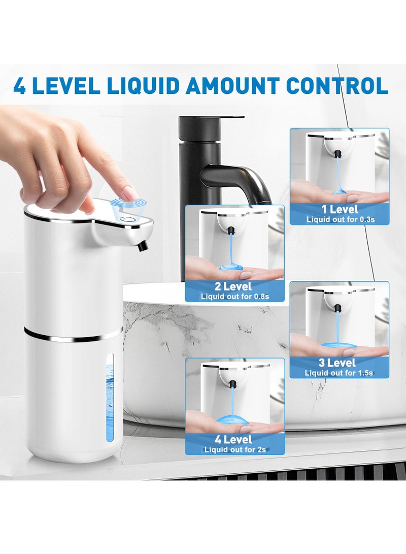 سكينة موزع صابون أوتوماتيكي، موزع صابون رغوي بدون استخدام اليدين، 4 تروس رغوية قابلة للتعديل، موزع صابون بدون لمس 350 مل للحمام والمطبخ - Image 2