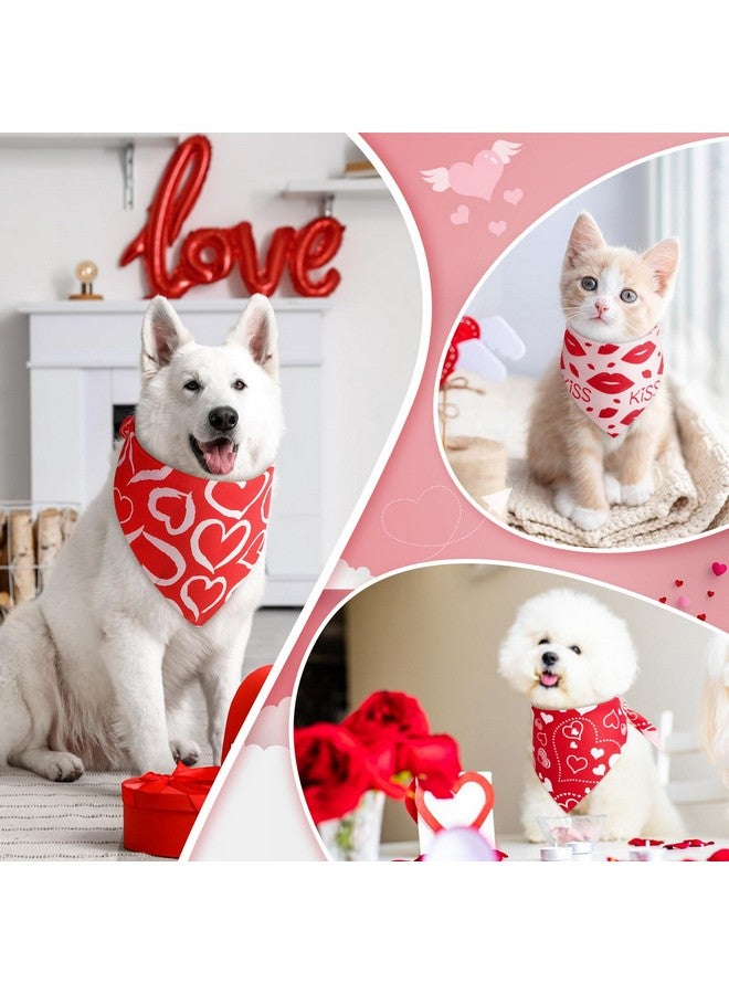 Jeere 50 Pieces Mother's Day Dog Bandanas Bulk Pet Day Gift Pink Romantic Heart Bandanas for Dogs Triangle Kerchief Scarf Bibs for Pets Cats Party Costume Accessories (31.5 x 21.7 x 21.7) - Image 4
