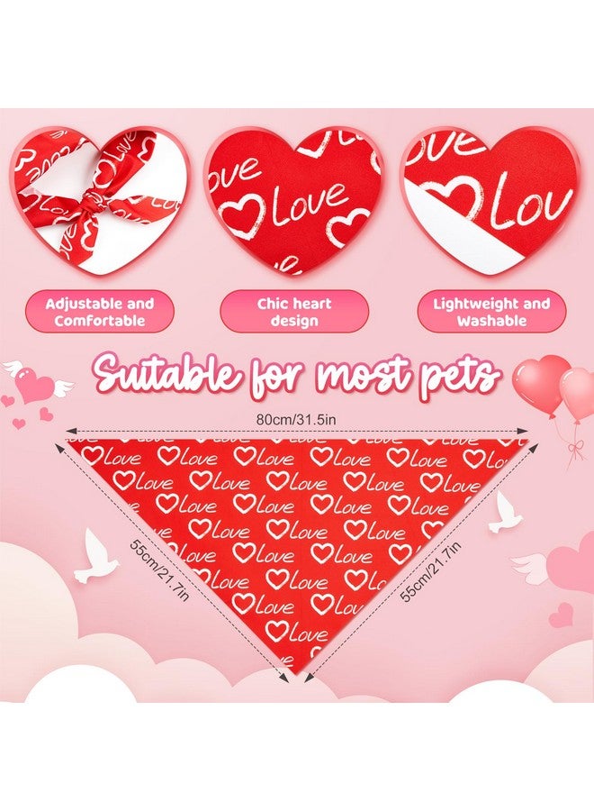 Jeere 50 Pieces Mother's Day Dog Bandanas Bulk Pet Day Gift Pink Romantic Heart Bandanas for Dogs Triangle Kerchief Scarf Bibs for Pets Cats Party Costume Accessories (31.5 x 21.7 x 21.7) - Image 3