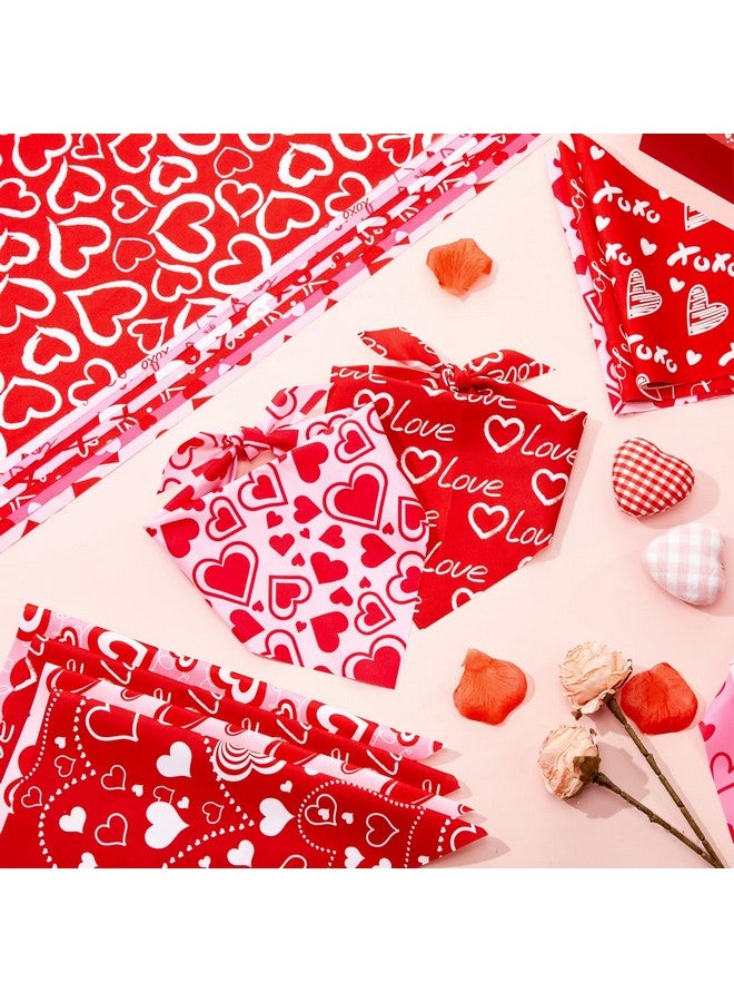 Jeere 50 Pieces Mother's Day Dog Bandanas Bulk Pet Day Gift Pink Romantic Heart Bandanas for Dogs Triangle Kerchief Scarf Bibs for Pets Cats Party Costume Accessories (31.5 x 21.7 x 21.7) - Image 5