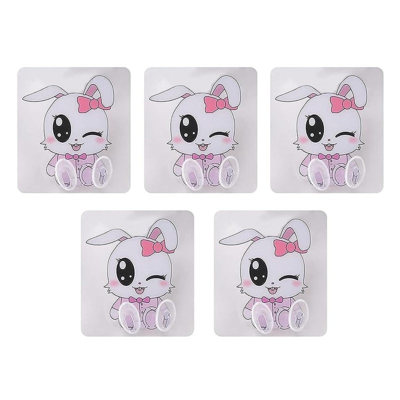 Kuber Industries Hooks For Wall|Durable & Rust-Proof|Self Adhesive Hook|Multipurpose Hooks for Bathroom, Kitchen|Pack of 5|Transparent - Image 1