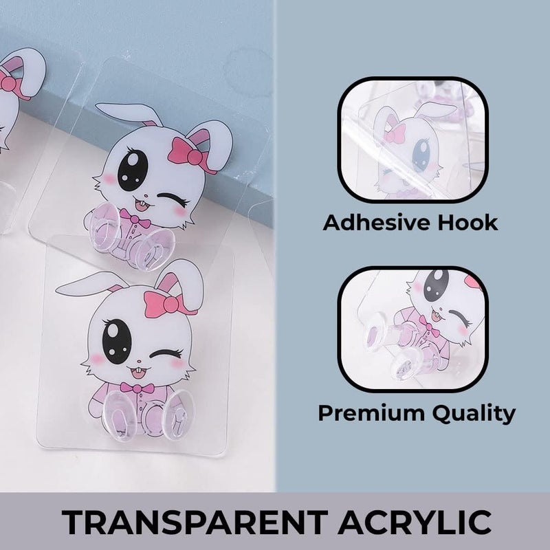 Kuber Industries Hooks For Wall|Durable & Rust-Proof|Self Adhesive Hook|Multipurpose Hooks for Bathroom, Kitchen|Pack of 5|Transparent - Image 2