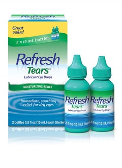REFRESH Tears Lubricant Eye Drops Artificial Tears, 2x0.5 fl oz (30 mL), 2 Count  - Image 1