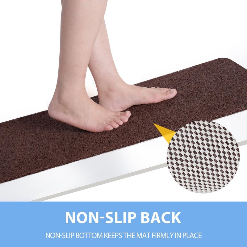 Hargiis Non-Slip Bathtub Mat, Anti Slip Shower Mat, Fast Drying Bathtub Mats, Foot Scrubber Mat, Anti Slip Mat for Tub, Floor, Bathroom, Kitchen, Home, Hotel (Brown 24"×16") - Image 3