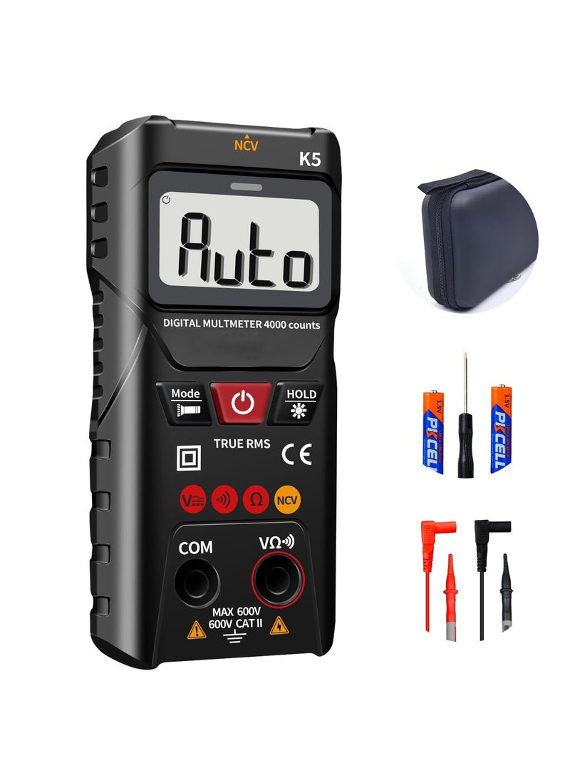 Digital Multimeter, 4000 Counts, Smart Measurement, Auto-Ranging Voltmeter, Voltage Tester with Non-Contact Voltage Function, Measures AC/DC Voltage, Resistance, Continuity for Car Home Appliances - Image 1