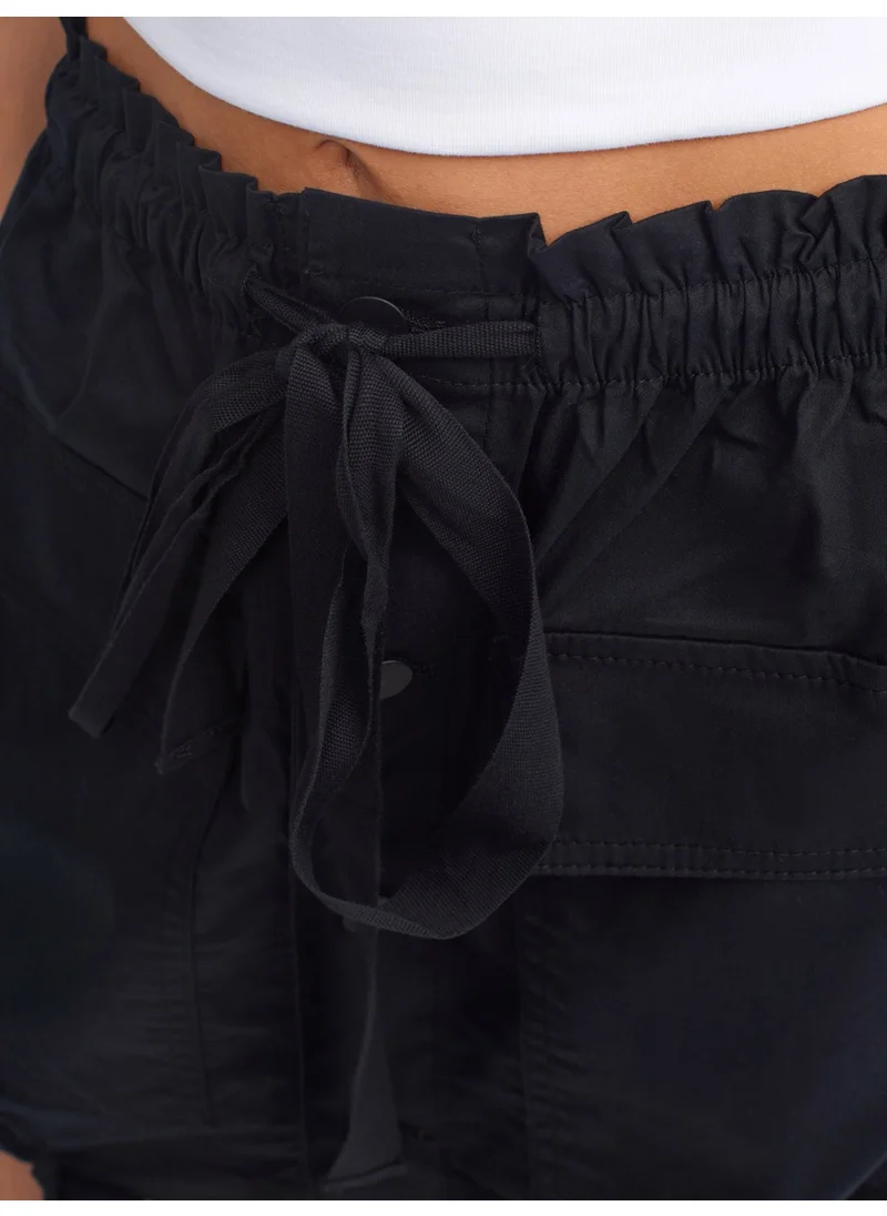 Dilvin 80851 Cargo Pocket Skirt-Black