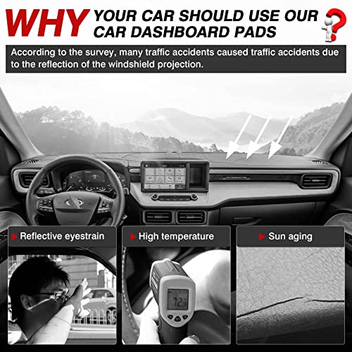 Autorder Dashboard Cover Mat for 2022-2026 Ford Maverick Accessories Dash Cover Suede Dash Mat Sunshade Glare UV Rays Protector - Image 2