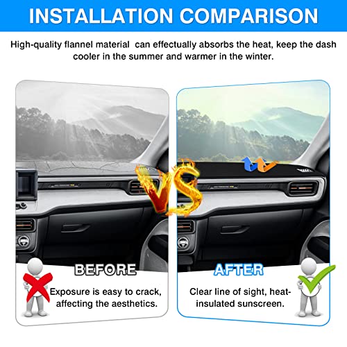 Autorder Dashboard Cover Mat for 2022-2026 Ford Maverick Accessories Dash Cover Suede Dash Mat Sunshade Glare UV Rays Protector - Image 3