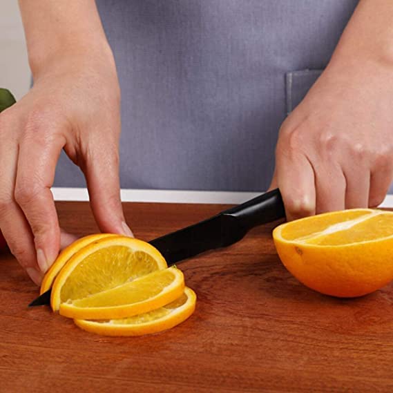 Eletree Black Knife Set withKitchen Knife with Stainless Steel Blade Professional Knife Scratch Resistant and Rust Proof Chopping Knife - Image 5