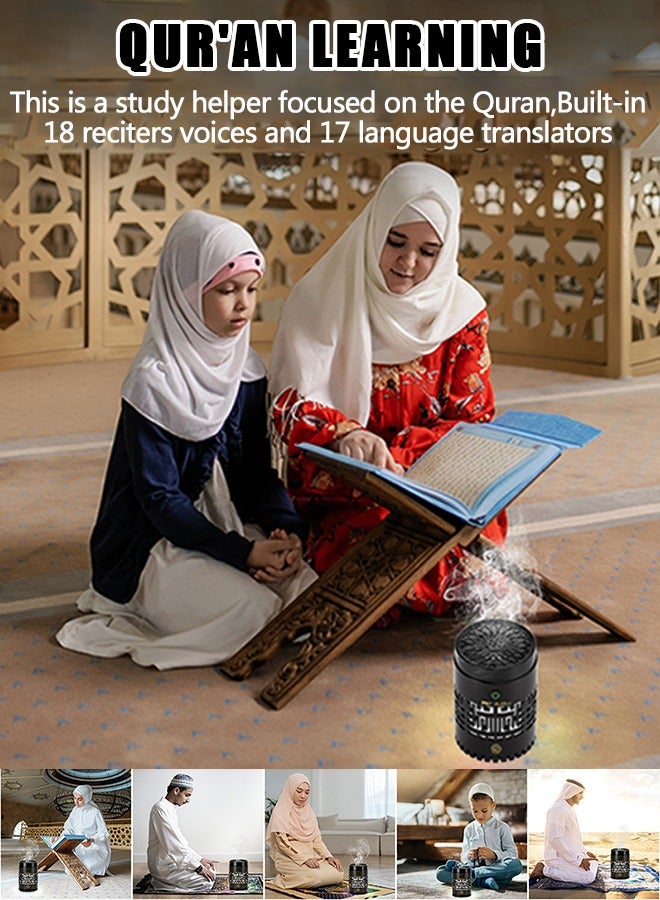 تلواح مبخرة كهربائية مع مكبر صوت للقرآن الكريم، جهاز تحكم عن بعد، موزع روائح عربية للمنزل والمكتب والسيارة الصغيرة، مبخرة محمولة قابلة لإعادة الشحن - Image 5