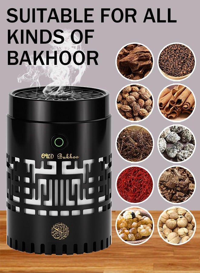 تلواح مبخرة كهربائية مع مكبر صوت للقرآن الكريم، جهاز تحكم عن بعد، موزع روائح عربية للمنزل والمكتب والسيارة الصغيرة، مبخرة محمولة قابلة لإعادة الشحن - Image 2