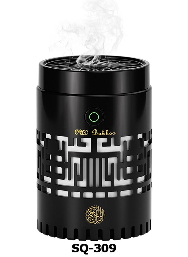 تلواح مبخرة كهربائية مع مكبر صوت للقرآن الكريم، جهاز تحكم عن بعد، موزع روائح عربية للمنزل والمكتب والسيارة الصغيرة، مبخرة محمولة قابلة لإعادة الشحن - Image 1