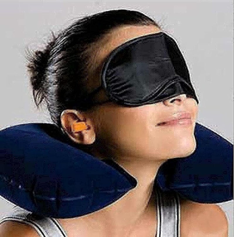 Travel Sambo U-shaped Pillow Inflatable Suit Eyeshade