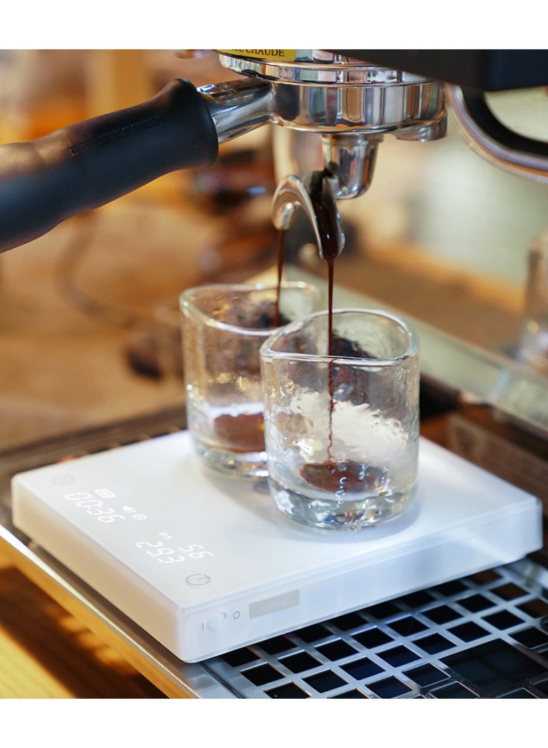 TIMEMORE Basic 2.0 Electronic Espresso Coffee Scale with Timer, USB Charging Port, Waterproof, 0.1g accuracy - White - Image 5