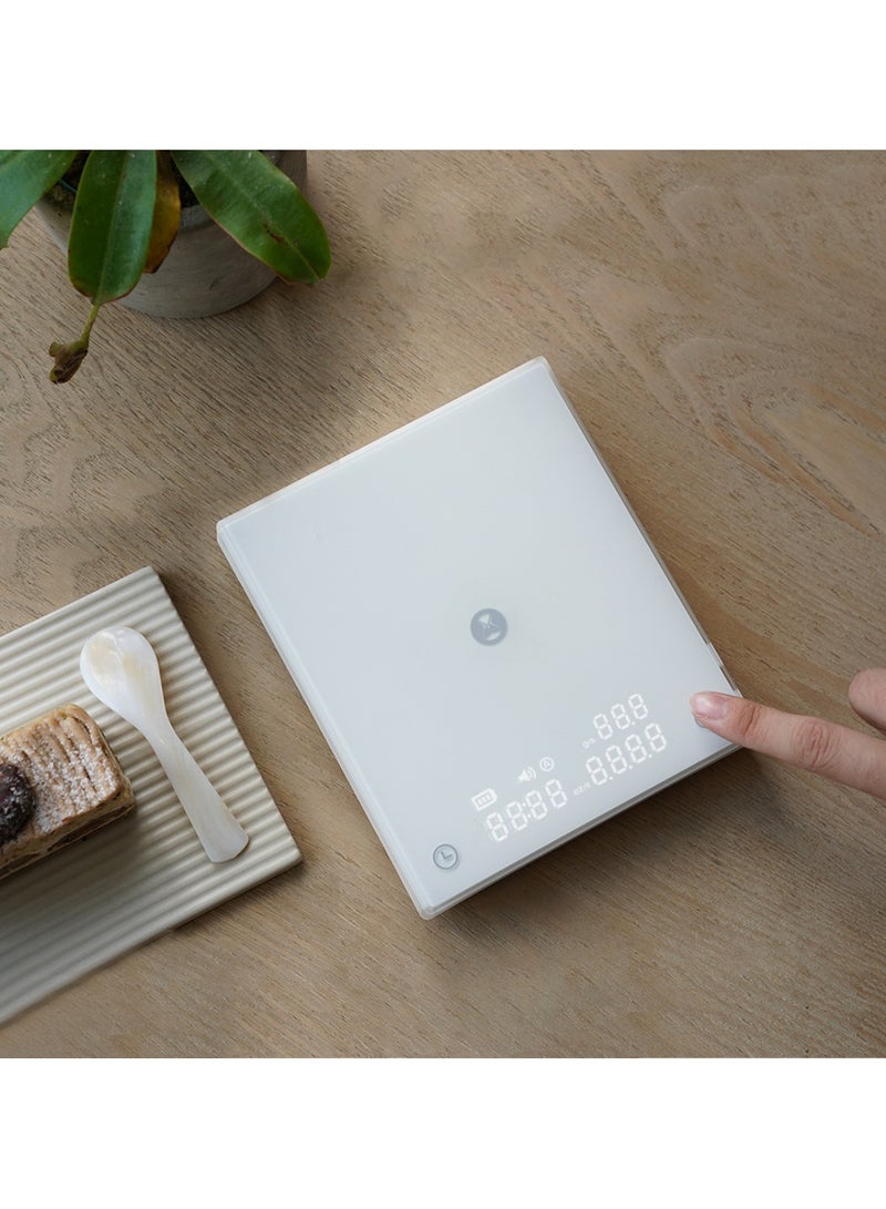 TIMEMORE Basic 2.0 Electronic Espresso Coffee Scale with Timer, USB Charging Port, Waterproof, 0.1g accuracy - White - Image 4