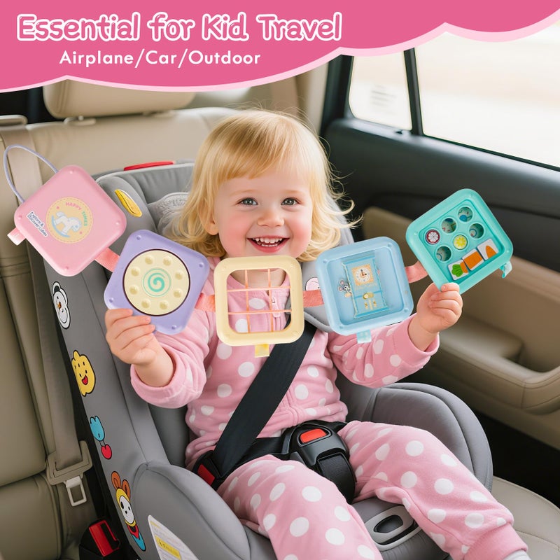 GRESEESM Montessori Toys for 1 Year Old Girls Gifts, Toddler Busy Board, Baby Learning Travel Sensory Toys for Toddlers 1-3, 1st Birthday Gifts, Easter Basket & Stocking Stuffer, Macarons - Image 4