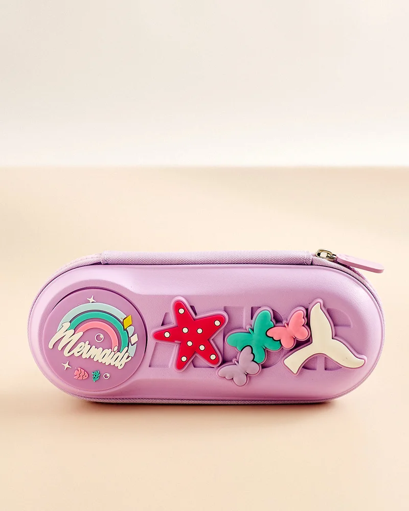 Redtag Purple Silicone Charms Pencil Case