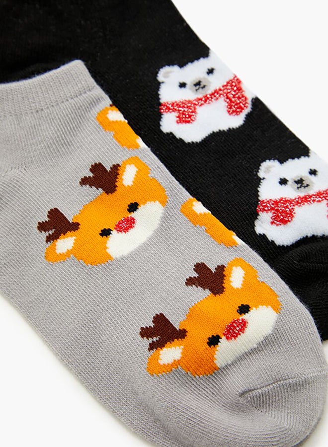 FOREVER 21 Reindeer & Polar Bear Ankle Socks - 2 pack  - Image 3