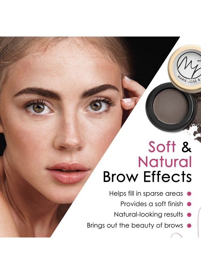 Marie-José & Co Dark Brown Eyebrow Powder, Compact Eyebrow Kit for Women, Easy to Apply Eyebrow Makeup, Eyebrow Cake Powder with A Soft Finish for Naturally Looking Brows All Day - Image 4