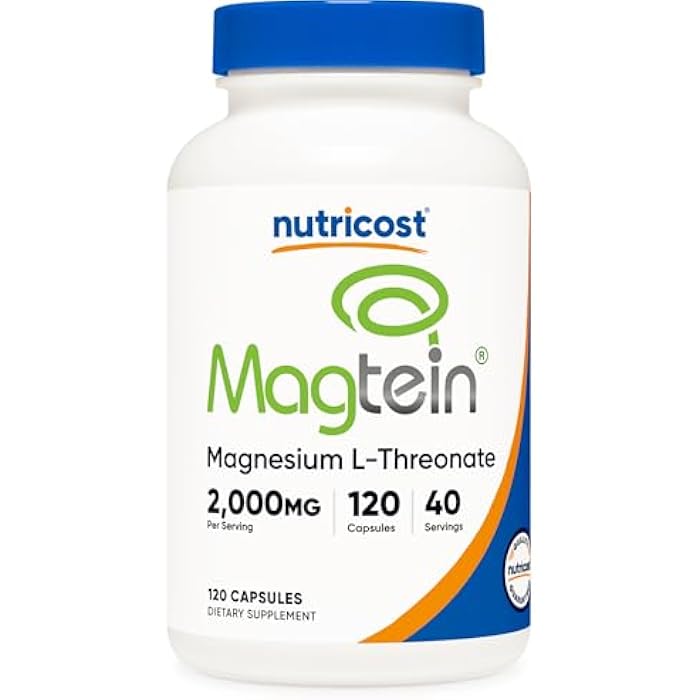 Nutricost نوتريكوست مغنيسيوم إل-ثريونيت كـ ماجتين 2000 ملغ، 120 كبسولة - خالي من الكائنات المعدلة وراثيًا، خالي من الغلوتين، مناسب للنباتيين - Image 1
