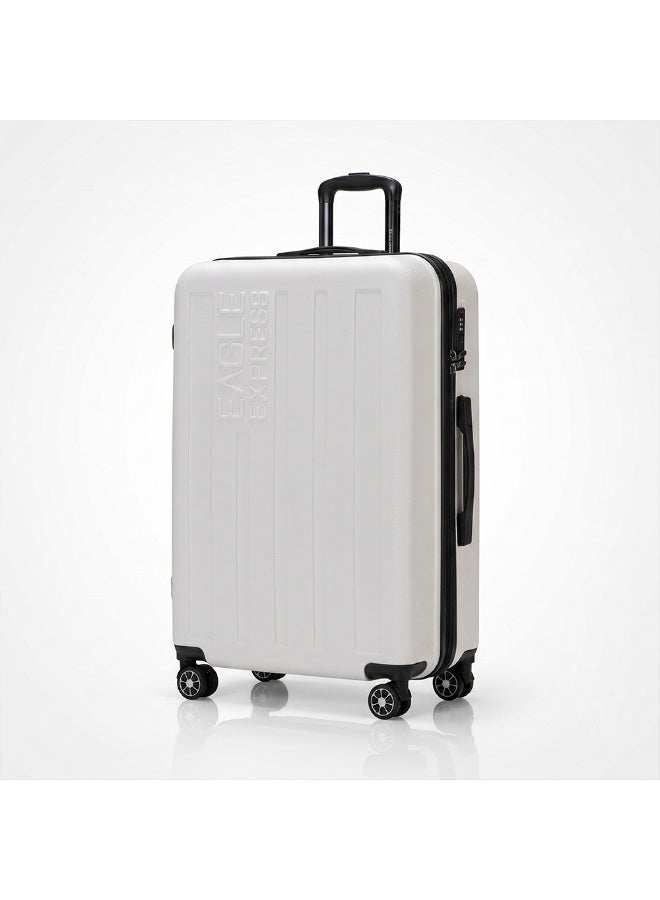 Eagle Express Venture, ABS Hard Trolley Luggage -1 Piece - 24 Inch  – White – ABS Scratch-Resistant Suitcases with 360° Spinner Wheels, 1-Year Warranty & Protective Cover - Image 1