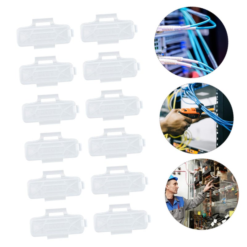 حامل تسمية كابل شفاف 3x1x0.5 سم علبة بلاستيكية لكابلات الشبكة والطاقة - Image 5