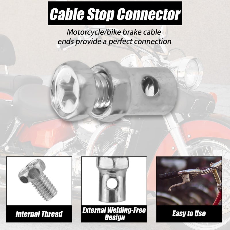 XIHIRCD 20pcs Universal Throttle Clamp, Throttle Brake Cable Ends with Clear Container Silvery Bike Cable Ends Motorcycle Cable Ends Accessories Cable Stop Ends for Tractor Scooter Lawn Mower, Medium - Image 5