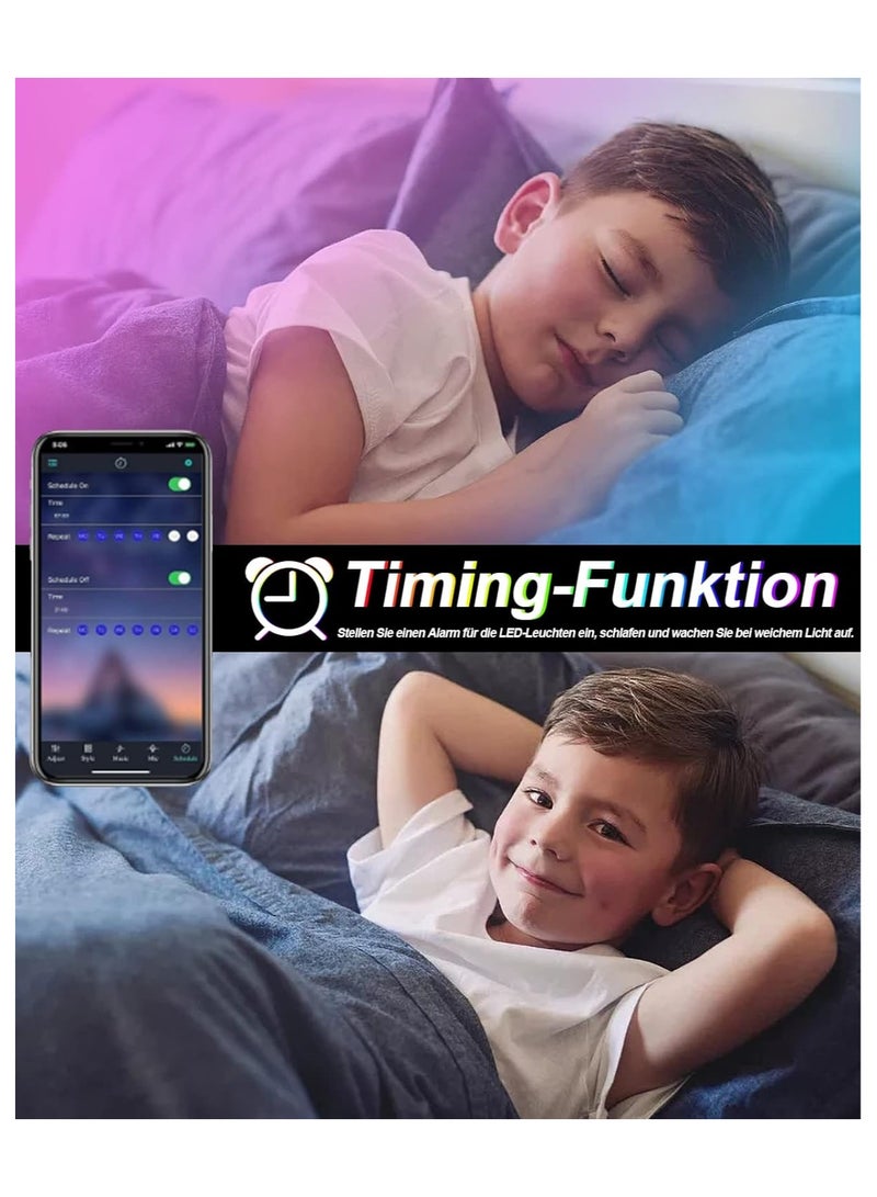 شريط طرز فضائي بلوتوث مع أضواء LED، أضواء لشريط البالونات مع تحكم عن بعد، تأثير المضي الألوان المتعددة، متزامن مع الموسيقى للديكور وحفلات الزفاف والبارات. - Image 4