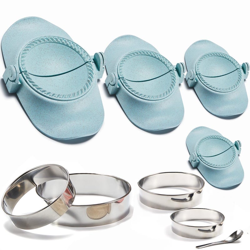 MUMSUNG Empanada Maker Press 6Inch Extra Large Dumpling Maker Set with Dough Cutter Dumpling Mold Set for Pierogi Pastelitos Calzone Turnovers Chinese Dumpling 4SizesBlue 64326