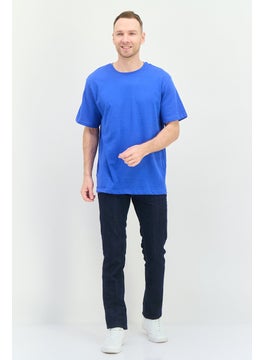 KANGOL Men Crew Neck Short Sleeves Plain T-Shirt, Blue  - Image 4