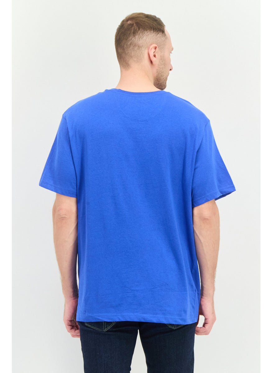 KANGOL - Men Crew Neck Short Sleeves Plain T-Shirt, Blue - Image 1