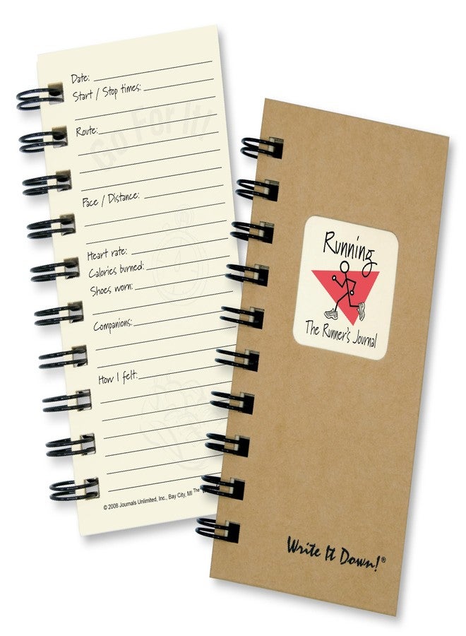 Write it Down Series by Journals Unlimited, Guided Journal, Running, The Runner's Journal, Mini-Size 3”x5.5”, Kraft Hard Cover, Made in USA - Image 1
