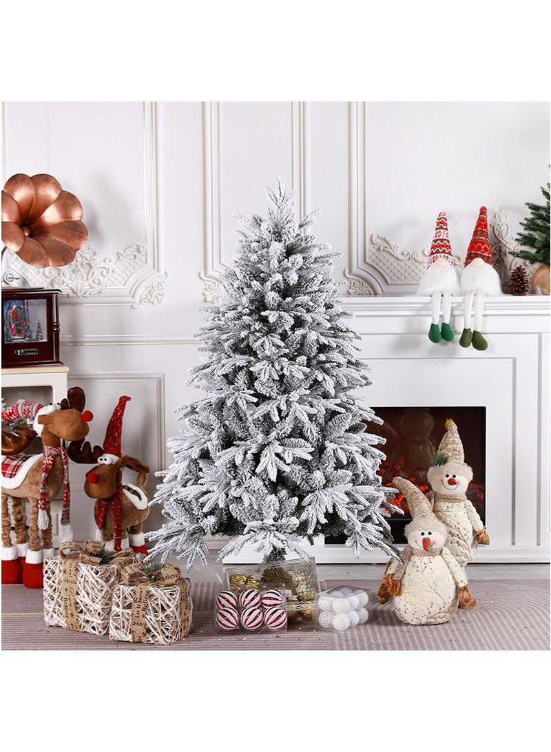 TAPIT 1.2m 260-Tip Artificial Snowy Christmas Tree, PE+PVC White Flocked Xmas Tree, Festive Home Mall Snowy Landscape Decorative Tree (HX-42) - Image 1