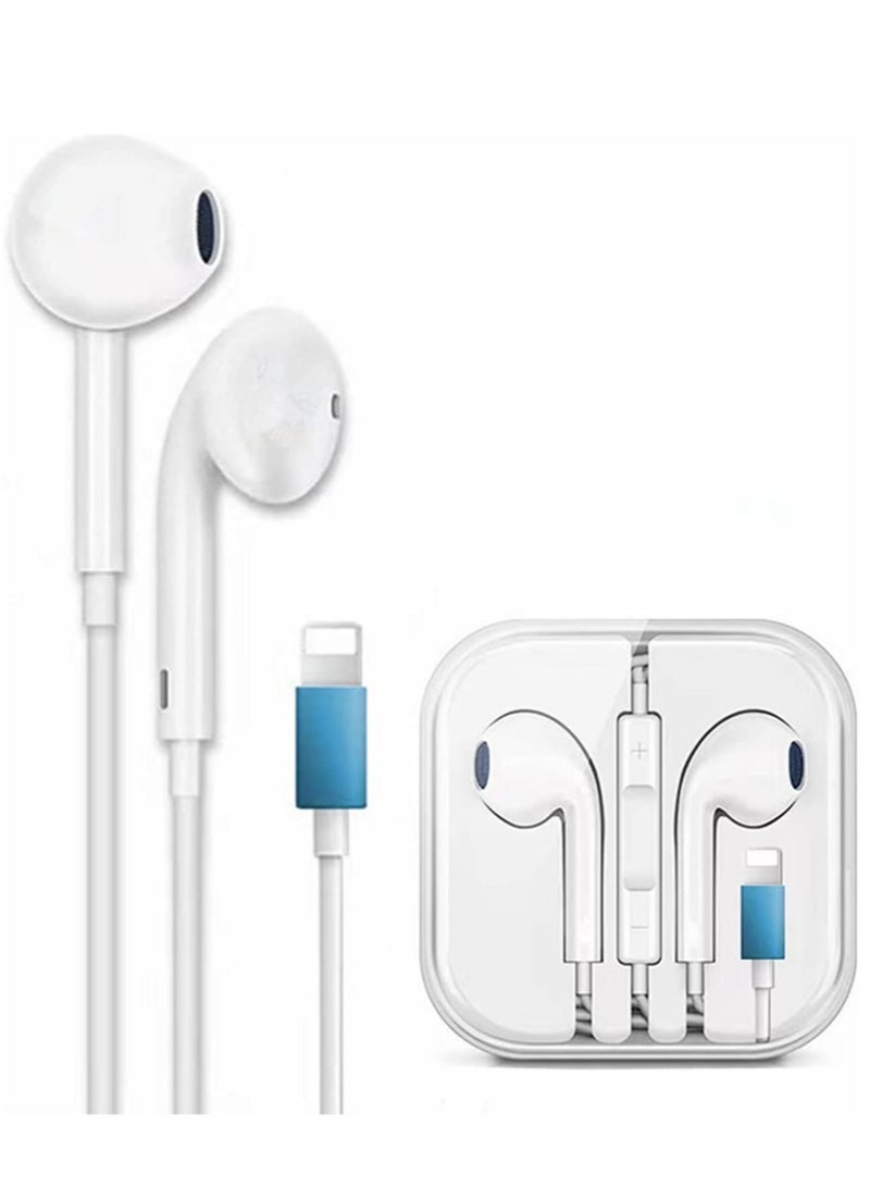 iPhone Earbuds Headphones with Lightning Connector, [MFi Certified] Wired in-Ear Earphones with Microphone and Volume Control Compatible with iPhone 13/12/11 Pro Max/XS Max/X/8 Plus/7 - White - Image 1