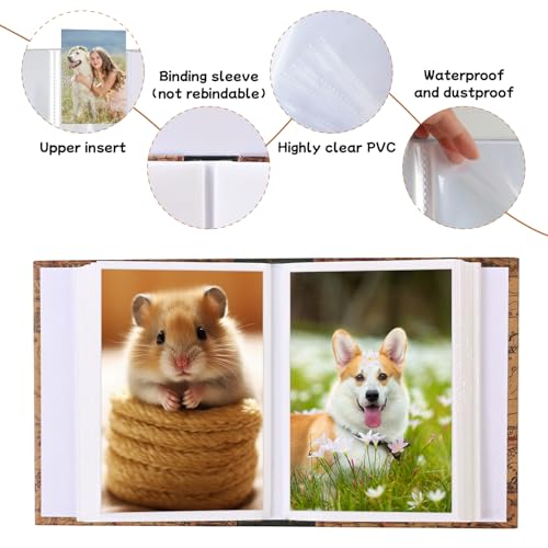 GINCEVHY Adventure Journey Photo Album 4x6, 50 Pockets Hold 100 PIctures Photo Book, Small Mini Hardboard Cover Scrapbook Album for Family Baby Picture Book Couple Gift - Image 4