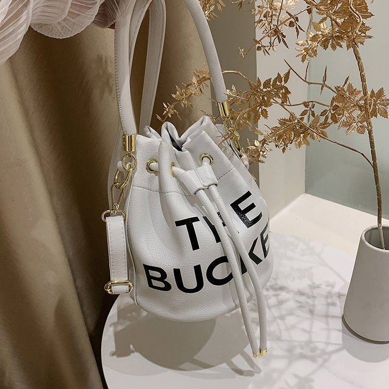 2022 New Summer Fashionable Letter Bucket Bag Lady Bags Simple Fashionable Shoulder Crossbody Bag - Image 4